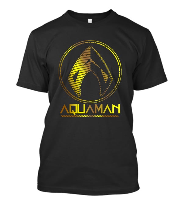 Aquaman Movie Gold Trident Emblem Iconic Symbol T-Shirt