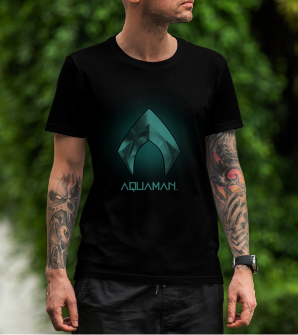Aquaman Symbol Teal Gradient T-Shirt