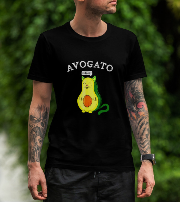 Avogato Hola Avocado Cat Face T-Shirt