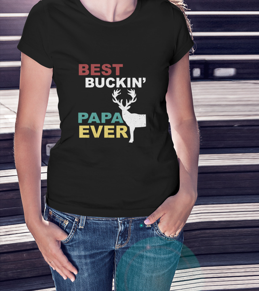 Best Buckin' Papa Ever Deer Antler T-Shirt