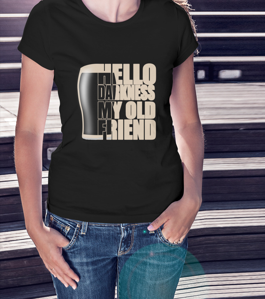 Hello Darkness My Old Friend Beer Glass T-Shirt