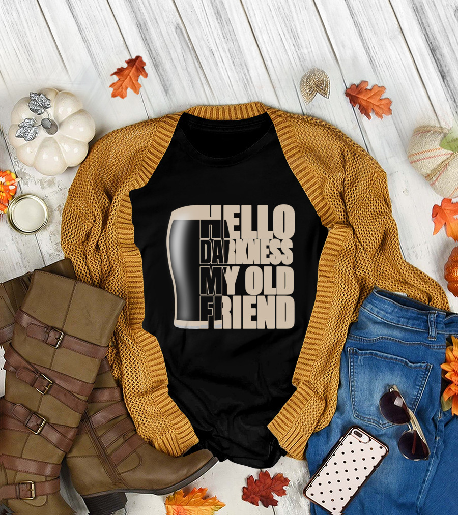 Hello Darkness My Old Friend Beer Glass T-Shirt