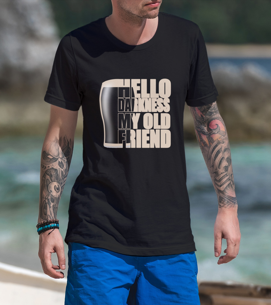 Hello Darkness My Old Friend Beer Glass T-Shirt