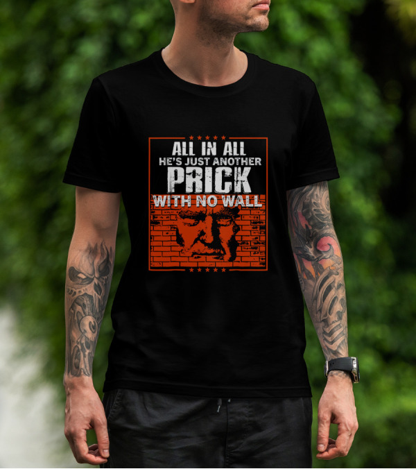 All In All He's Just Another Prick With No Wall With Brick Background T-Shirt