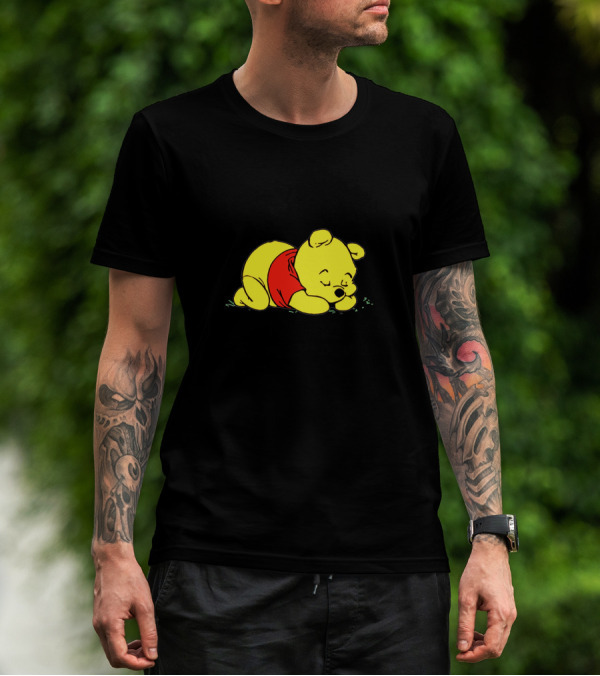 Winnie The Pooh I Like To Stay In Bed It's Too Peopley Outside T-Shirt