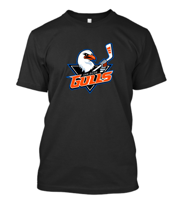 San Diego Gulls Hockey Team Gulls Text And Hockey Stick T-Shirt
