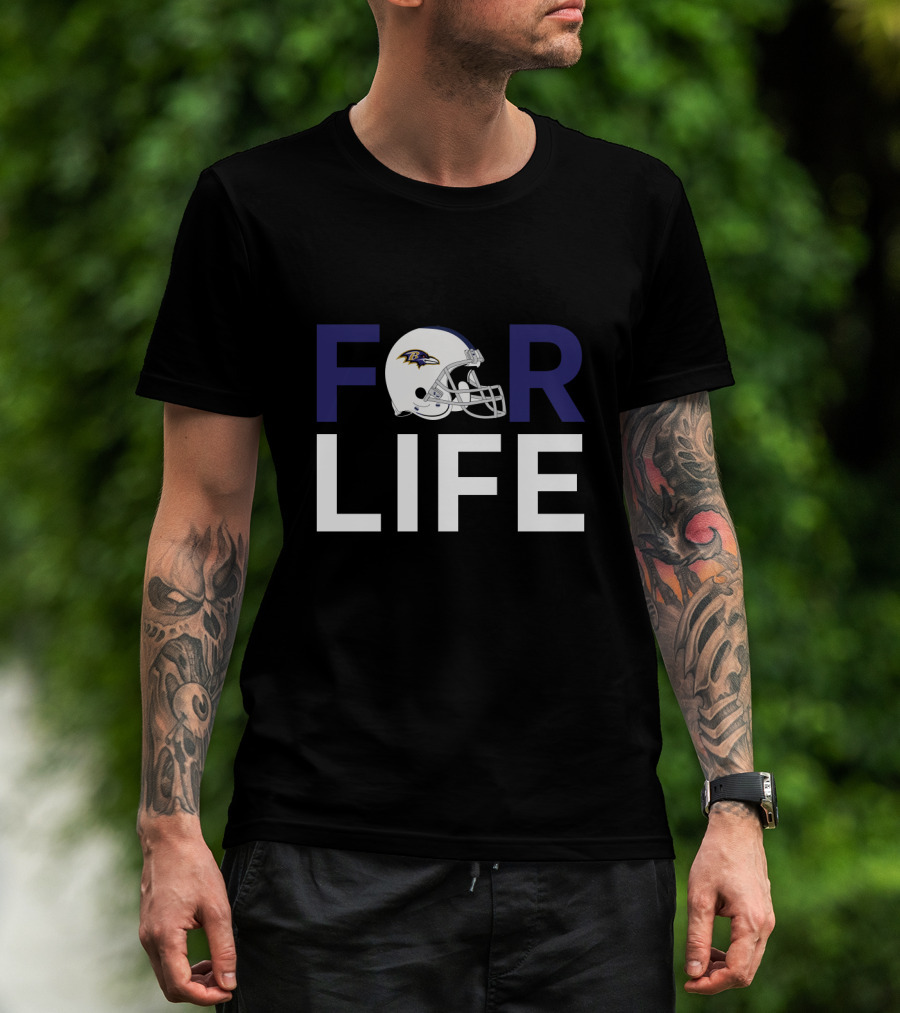 Baltimore Ravens Helmet For Life Fans T-Shirt