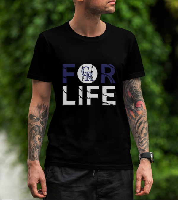 Colorado Rockies Baseball CR Logo For Life T-Shirt