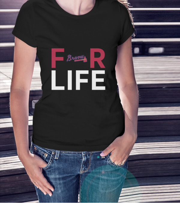 Braves Tomahawk Logo Between Bold For Life Atlanta Fans T-Shirt
