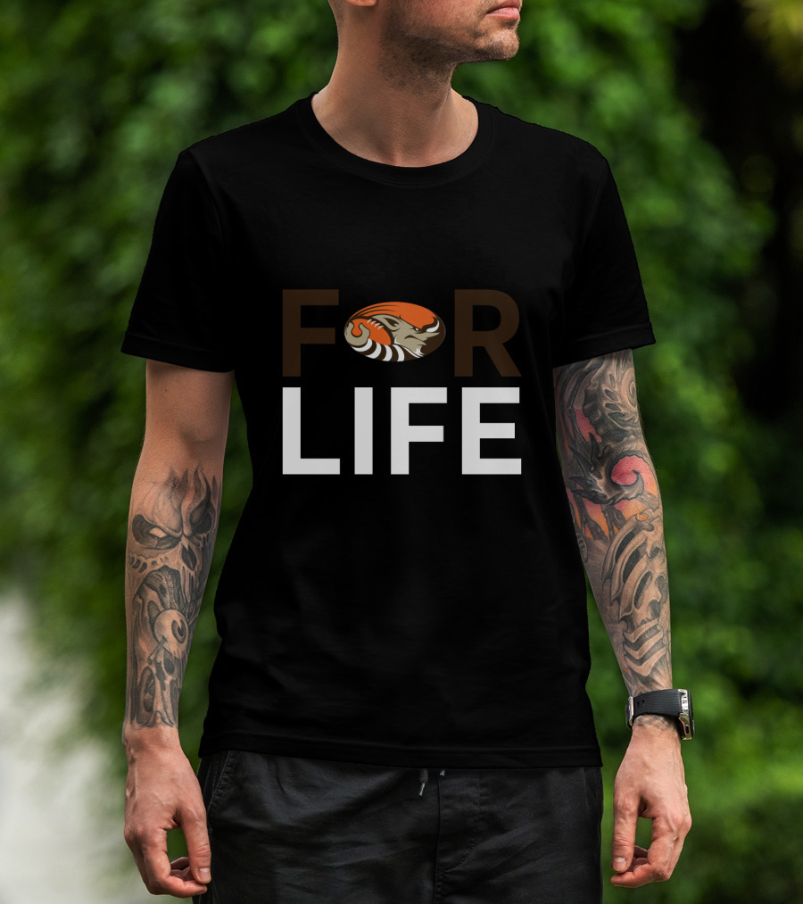For Life For Cleveland Browns Fans Tiger Football Helmet T-Shirt