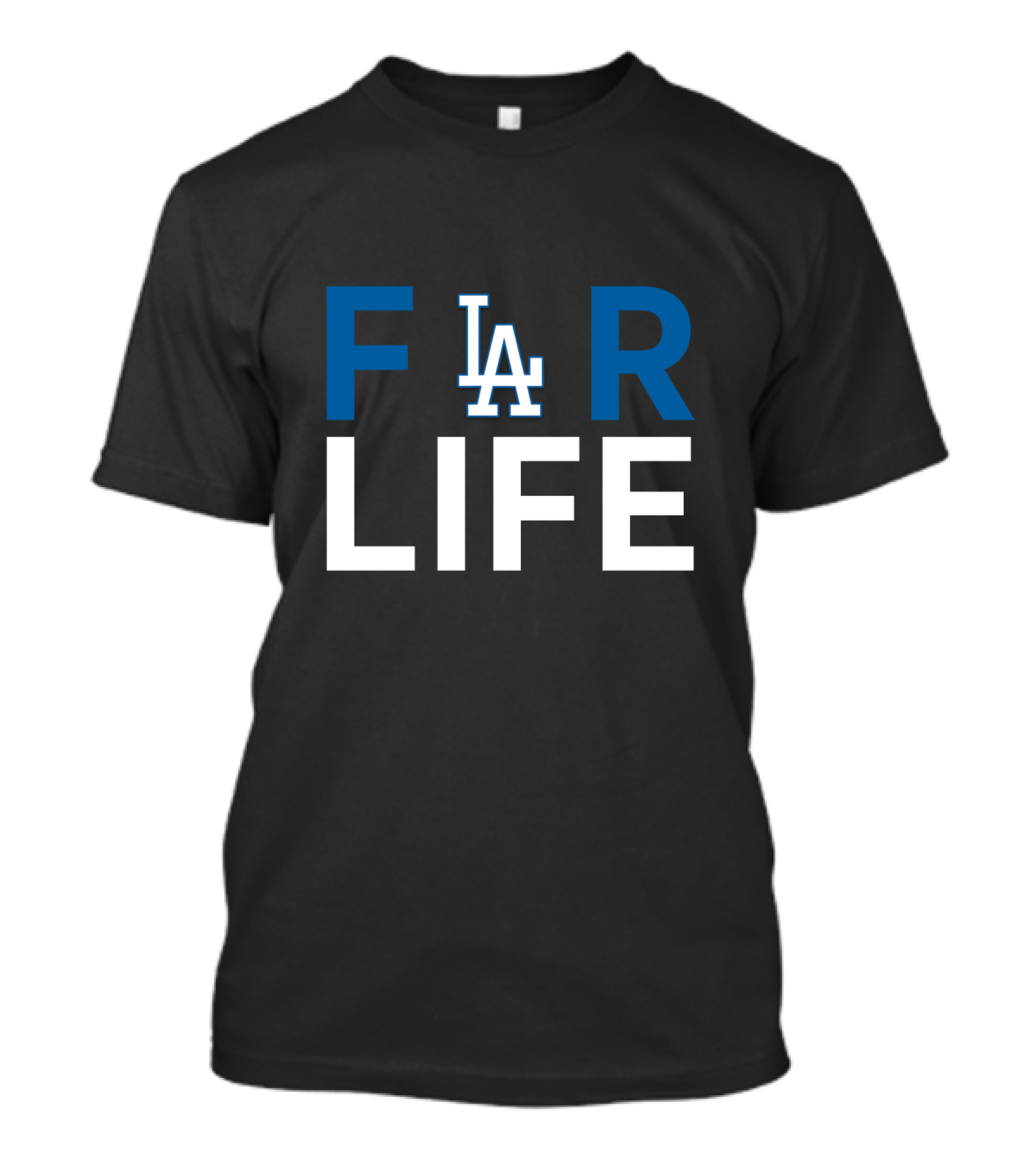 LA Dodgers For Life Fan Tribute Text T-Shirt