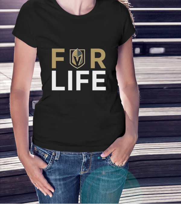 Vegas Golden Knights For Life Logo Fan T-Shirt
