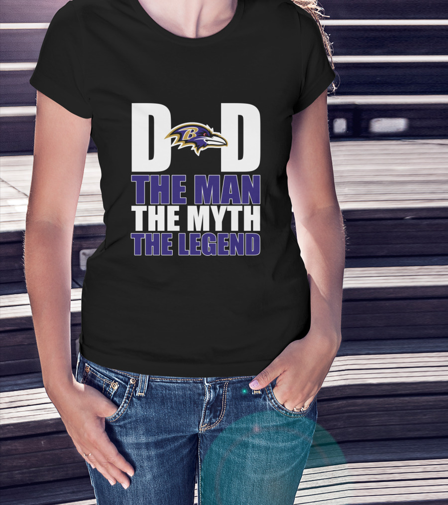 Baltimore Ravens Dad The Man The Myth The Legend Father's Day T-Shirt