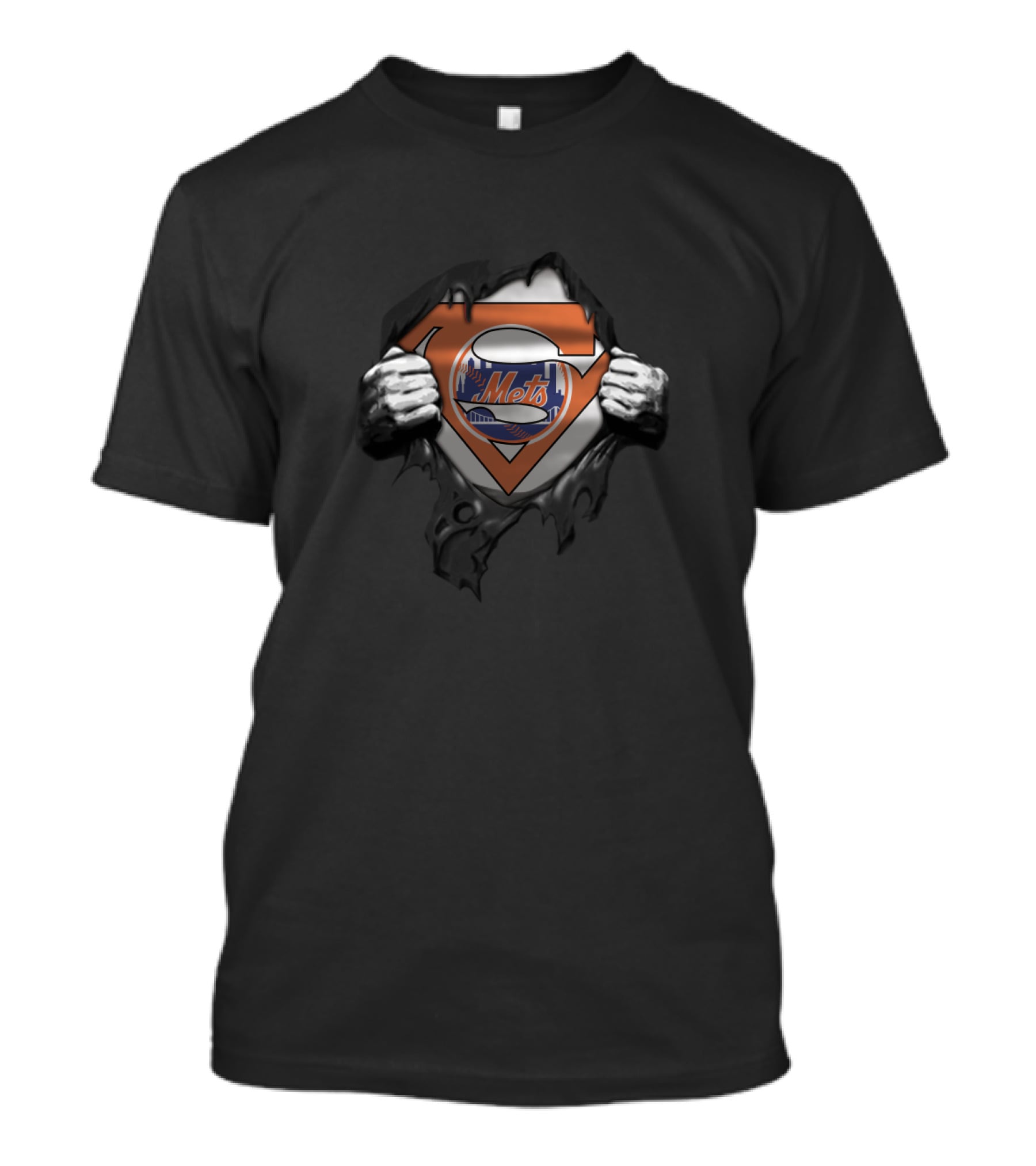 New York Mets Superman Logo Crossover Fan Gear T-Shirt