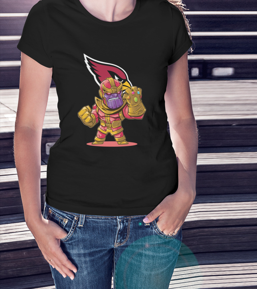 Thanos Arizona Cardinals Infinity Gauntlet Fan Crossover T-Shirt