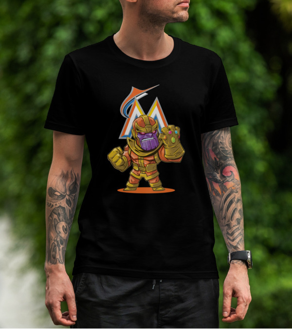 Thanos Miami Marlins Infinity Gauntlet Mashup T-Shirt