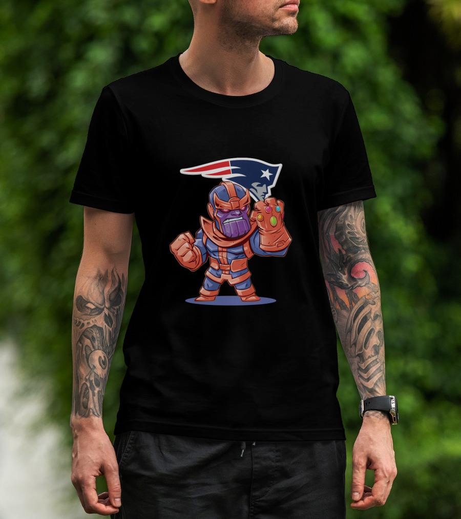 Thanos And New England Patriots Mashup Fan Crossover T-Shirt