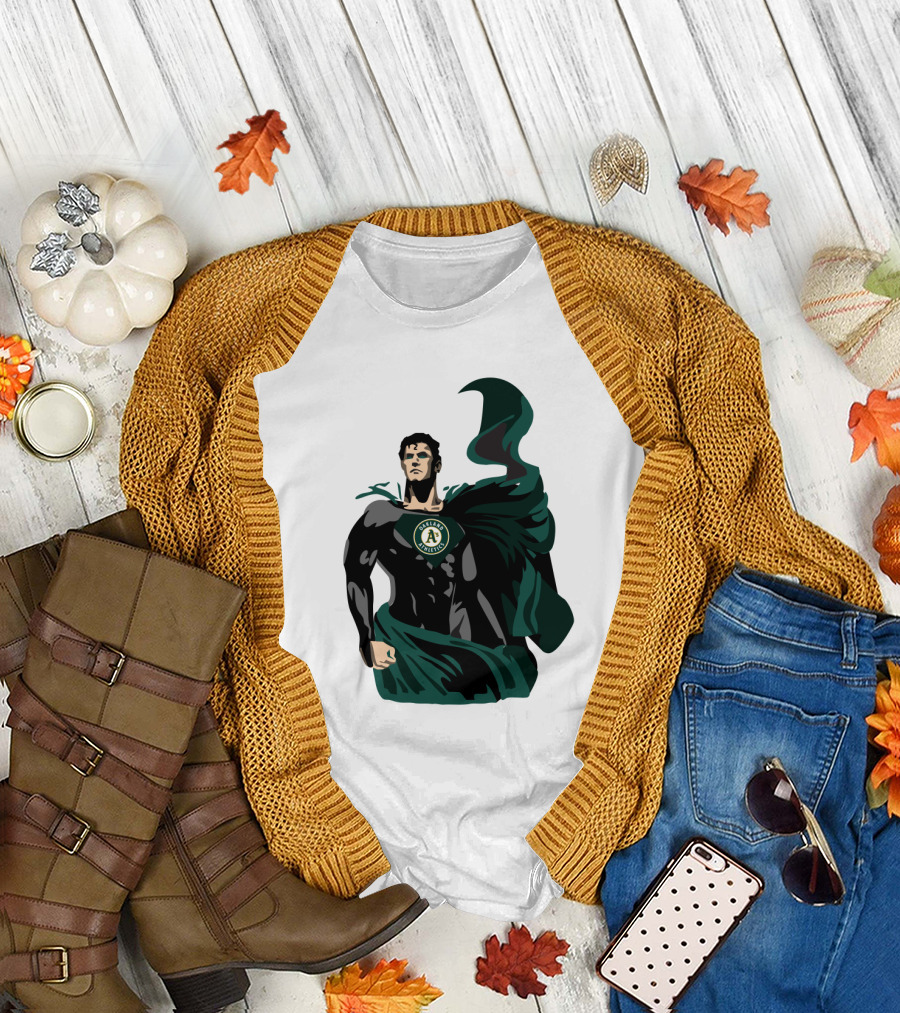Oakland Athletics Superhero Emblem Combination T-Shirt
