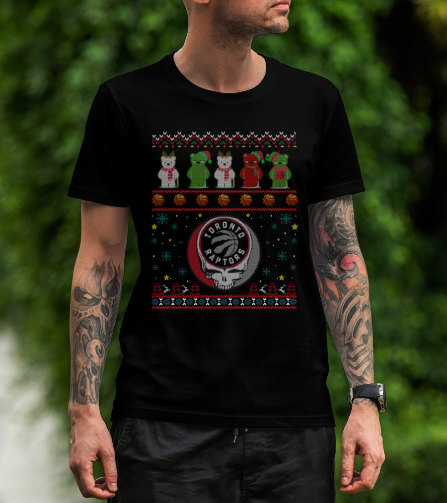 Toronto Raptors Grateful Dead Bears Christmas T-Shirt