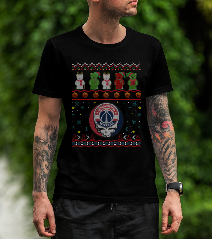 Washington Wizards Grateful Dead Bears Christmas T-Shirt