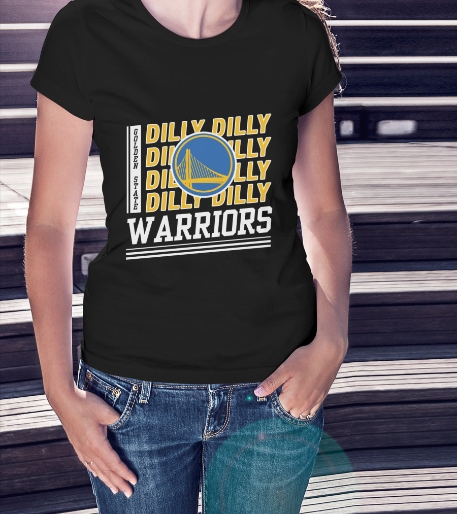 Golden State Warriors Dilly Dilly Basketball Blue And Yellow Bridge T-Shirt