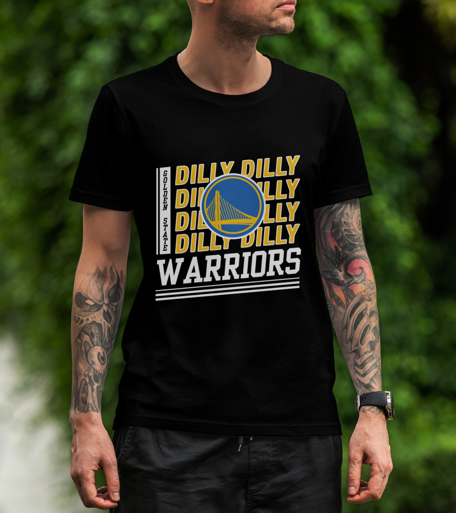 Golden State Warriors Dilly Dilly Basketball Blue And Yellow Bridge T-Shirt