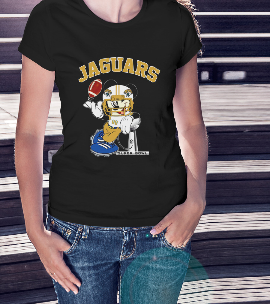 Jaguars Mickey Mouse Nfl Super Bowl Football T-Shirt