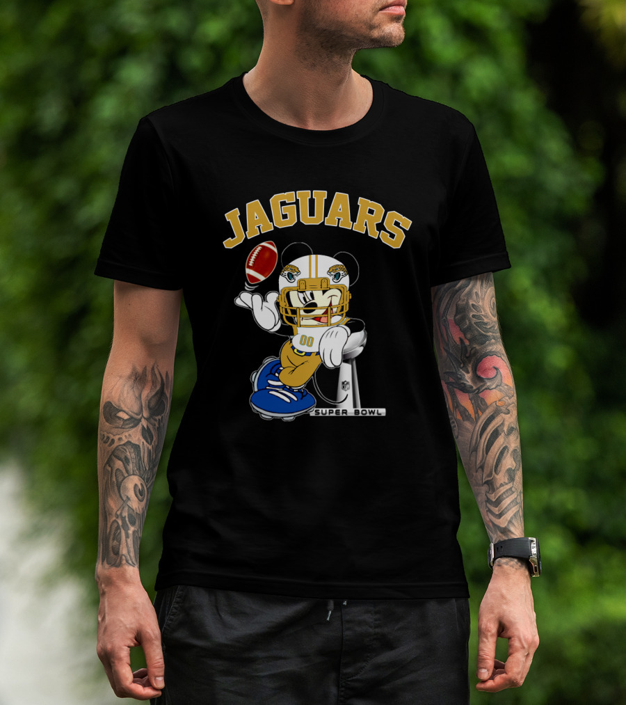 Jaguars Mickey Mouse Nfl Super Bowl Football T-Shirt