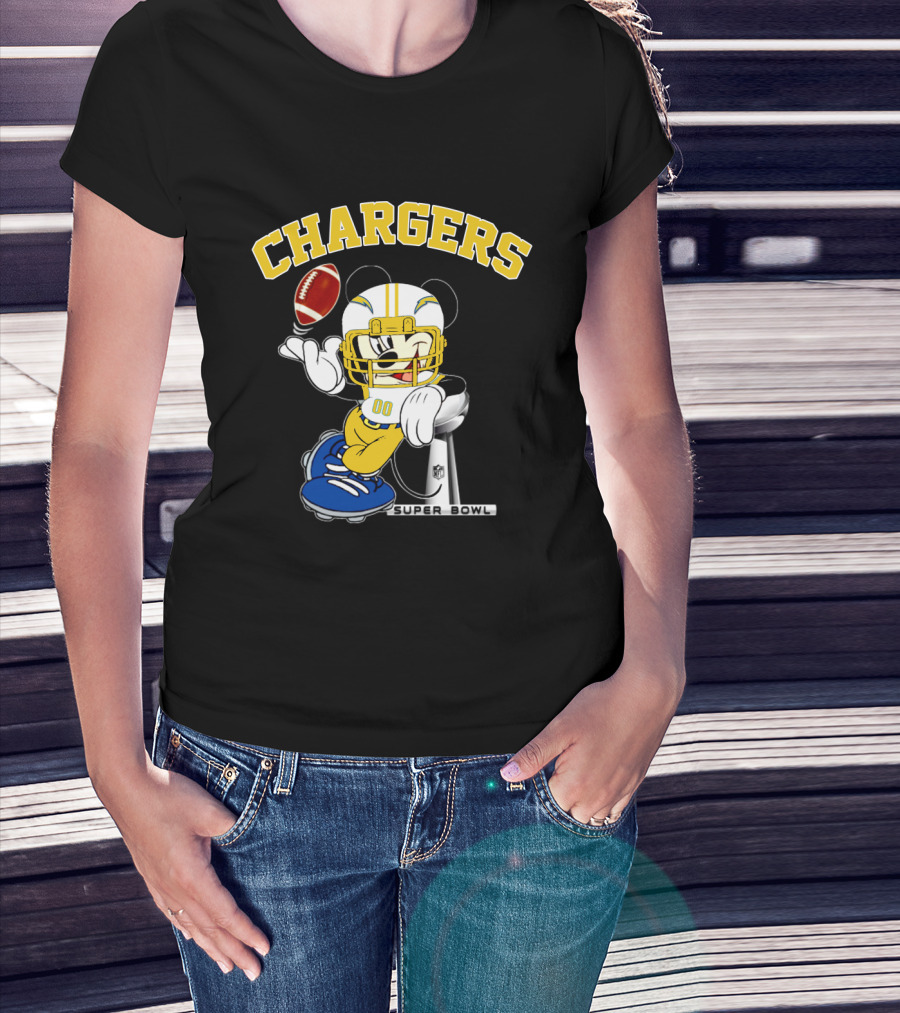 Chargers Mickey Nfl Super Bowl Football T-Shirt