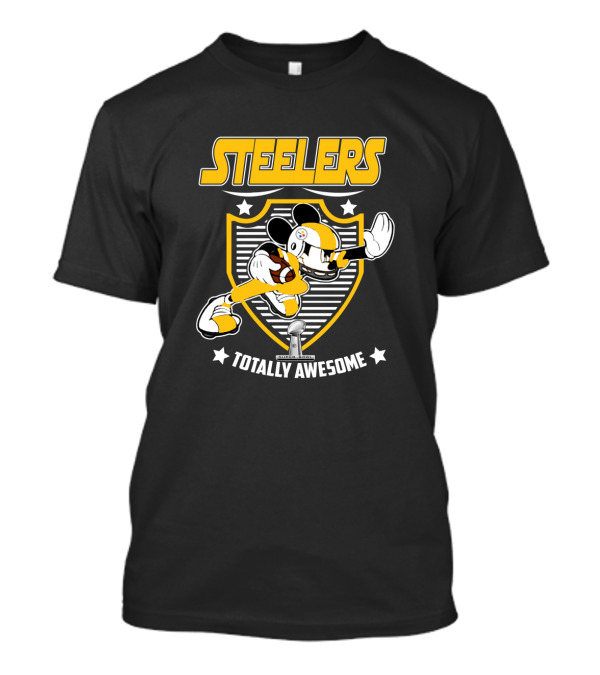 Steelers Totally Awesome Mickey Fans Running Football Theme T-Shirt