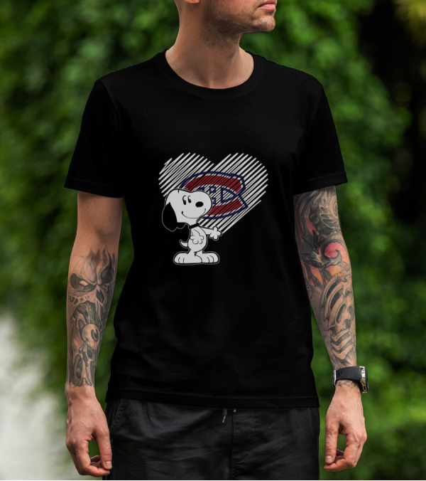 Snoopy Heart Montreal Canadiens Logo Fan T-Shirt
