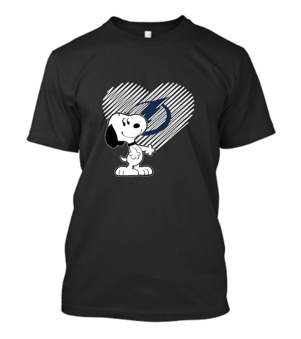 Snoopy Heart Tampa Bay Lightning Fan Art With Iconic Peanuts And Lightning T-Shirt