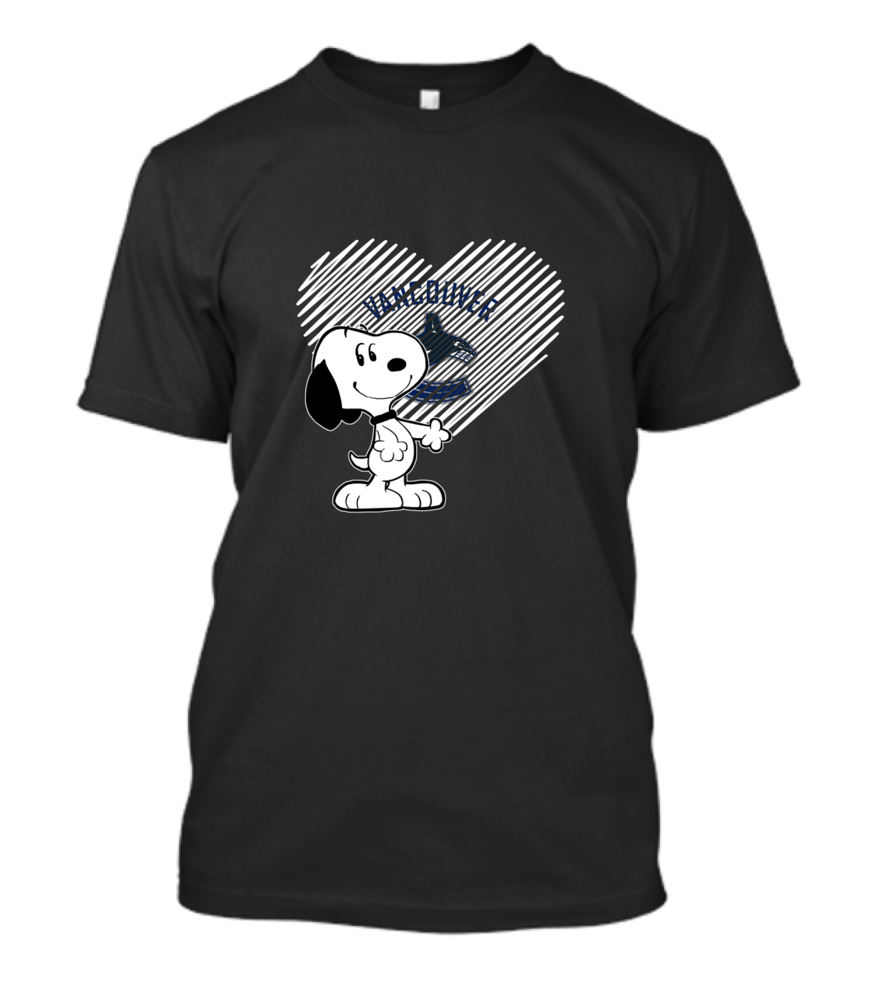 Snoopy Heart Vancouver Canucks Logo Fan T-Shirt