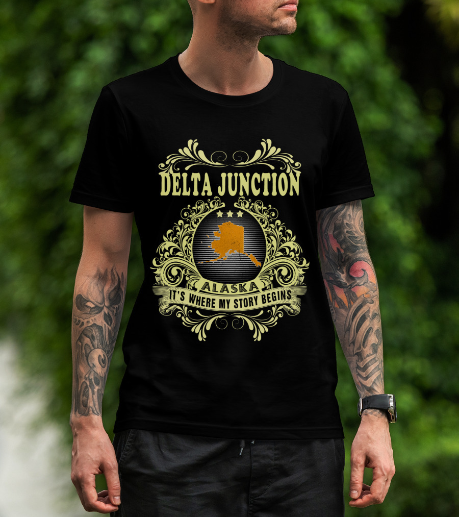 Delta Junction Alaska It's Where My Story Begins Vintage Ornamental T-Shirt