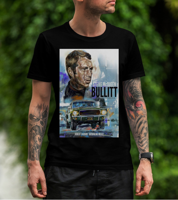 STEVE MCQUEEN BULLITT ROBERT VAUGHN JACQUELINE BISSET TECHNICOLOR MOVIE T-Shirt