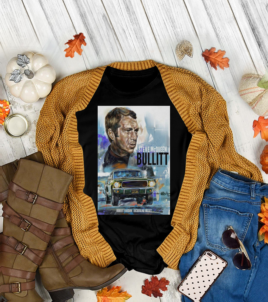 STEVE MCQUEEN BULLITT ROBERT VAUGHN JACQUELINE BISSET TECHNICOLOR MOVIE T-Shirt