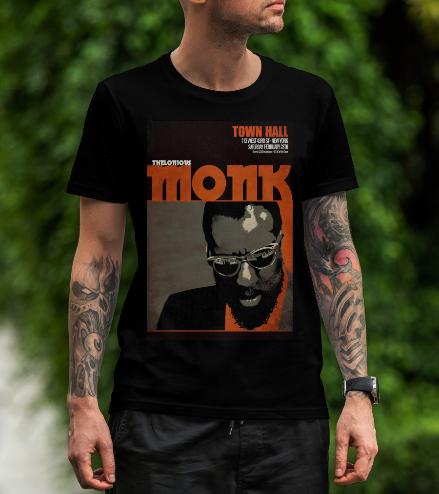 Thelonious Monk Town Hall New York February Concert T-Shirt