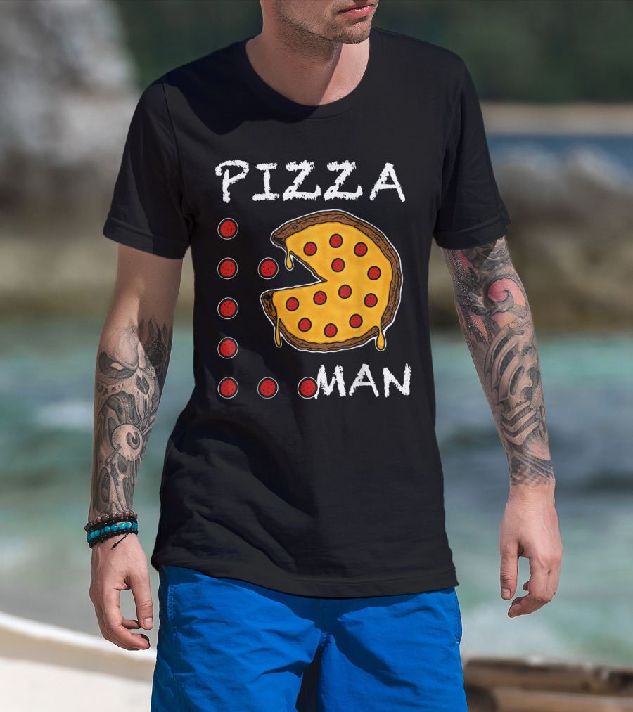 Pizza Man Video Gamer Pizza T-Shirt