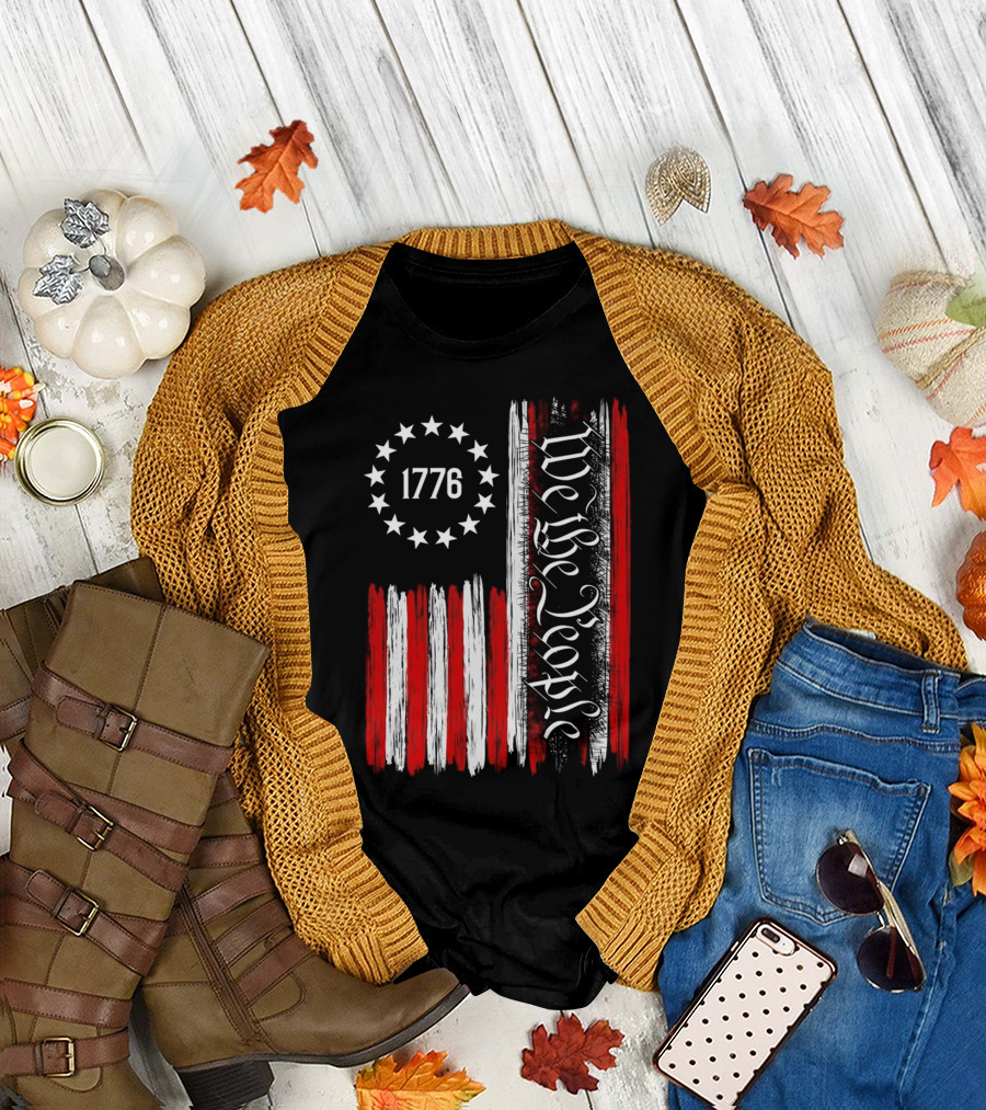 We The People 1776 American Patriotic Flag Stars Stripes T-Shirt