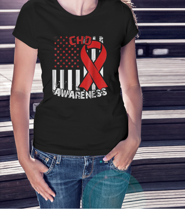 CHD Awareness Congenital Heart Defect Survivor Ribbon T-Shirt