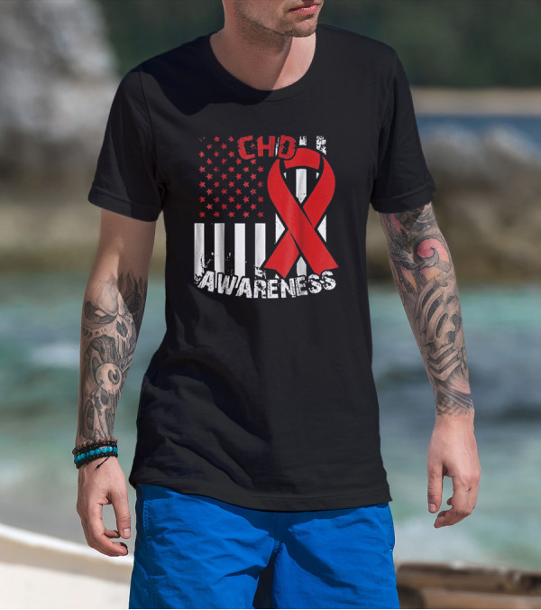 CHD Awareness Congenital Heart Defect Survivor Ribbon T-Shirt
