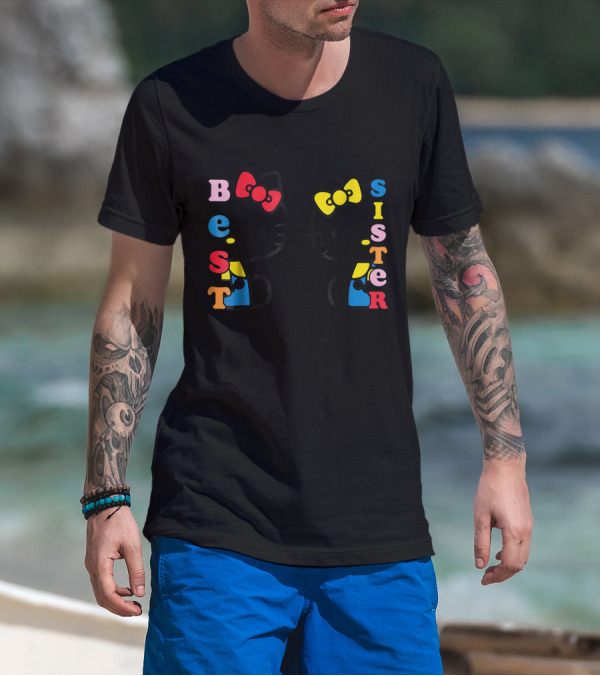 Hello Kitty Mimmy Best Sister Black Bow T-Shirt