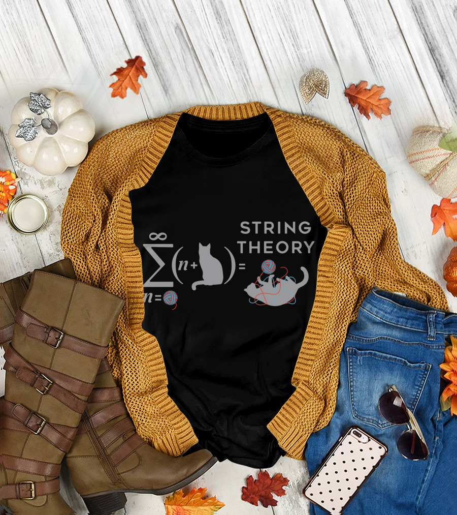 Sigma Cat Equation with Yarn String Theory T-Shirt