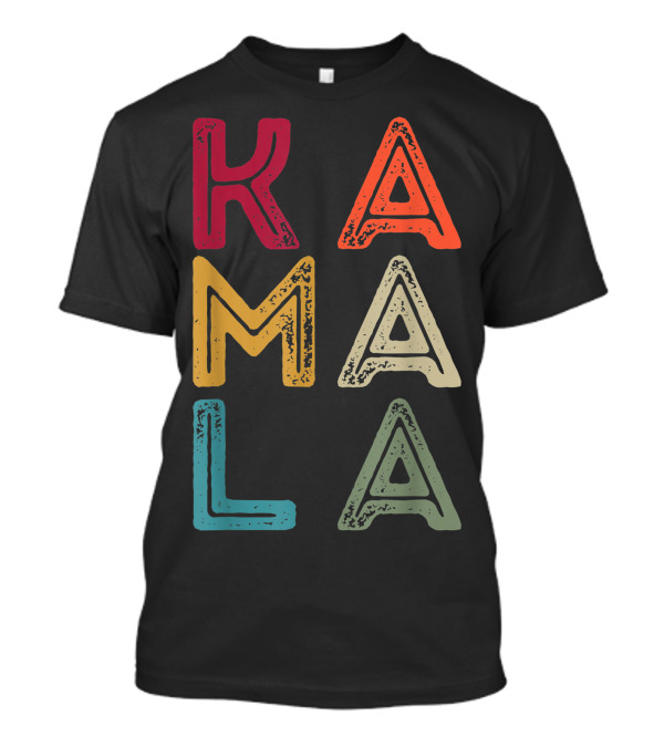 KAMALA Bold Multicolored Letters T-Shirt