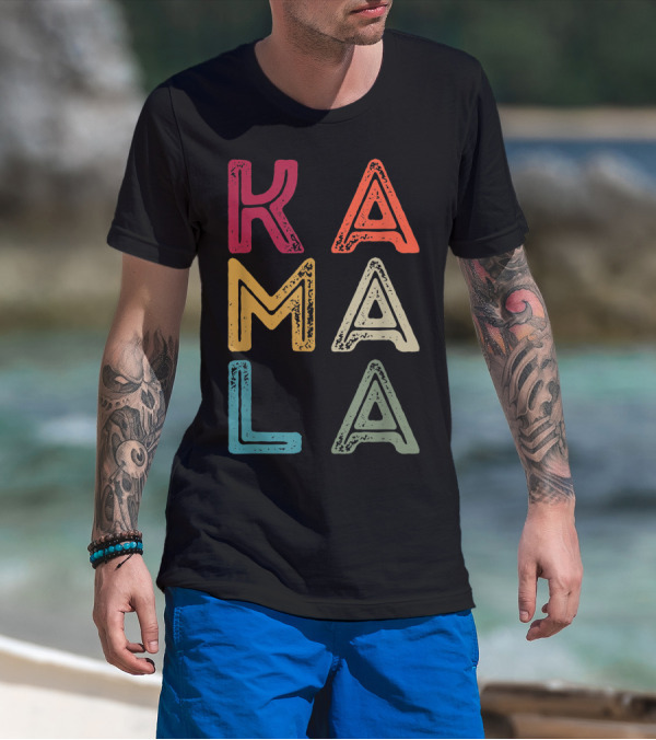 KAMALA Bold Multicolored Letters T-Shirt