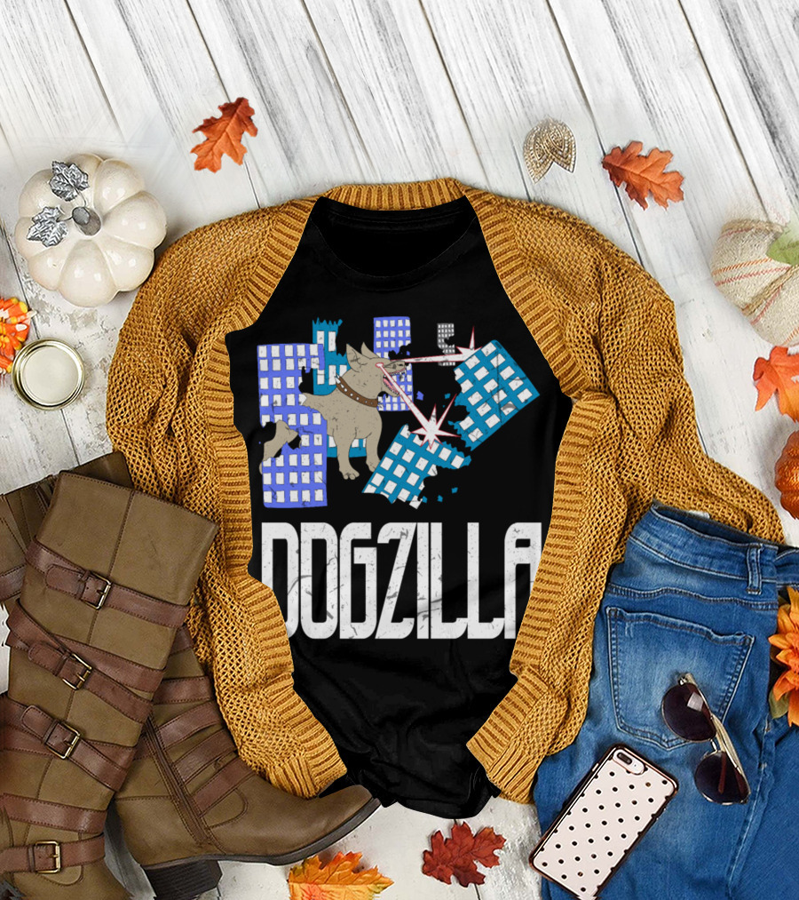 DOGZILLA Laser-Eyed Dog Rampaging Through Skyscrapers T-Shirt