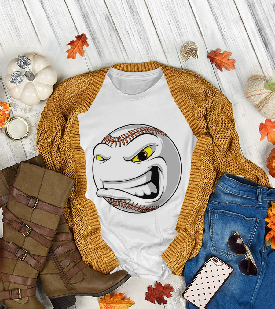 Angry Baseball Face with Fierce Expression T-Shirt