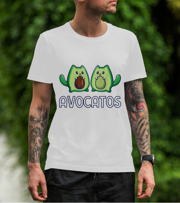 Avogatos Avocado Cats Cute Cartoon T-Shirt