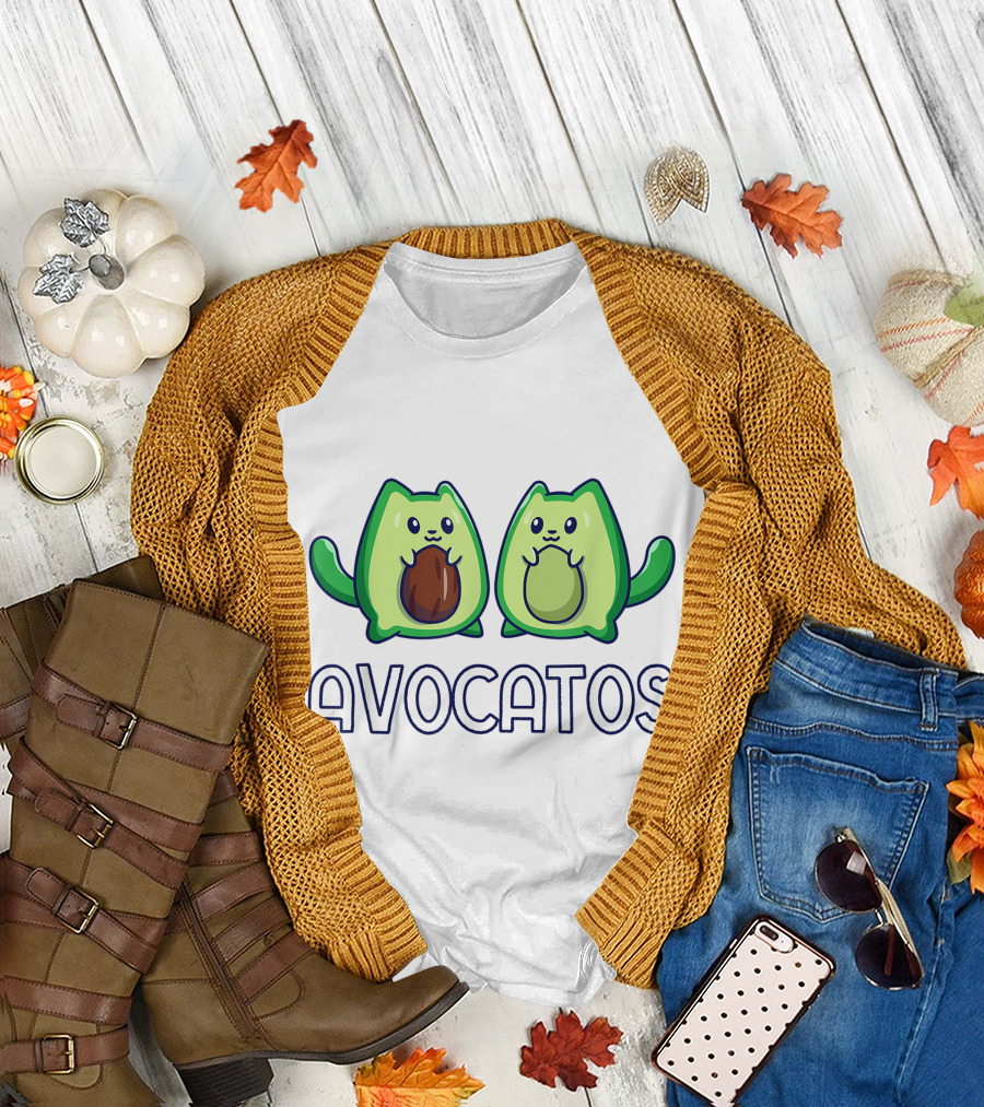 Avogatos Avocado Cats Cute Cartoon T-Shirt