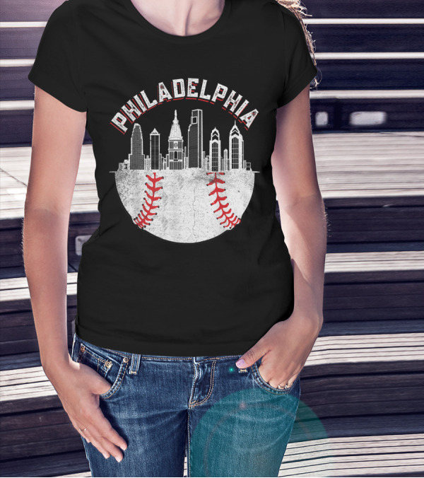 Philadelphia Skyline Baseball T-Shirt